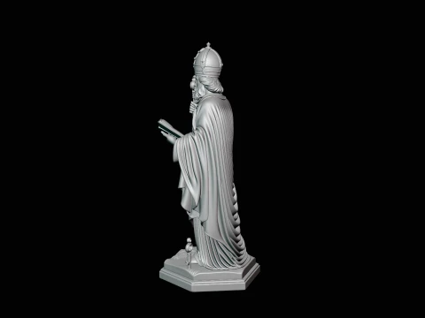 Saint Peter with Keys Statue Design 4 - 3D Print Model 3D Print Model