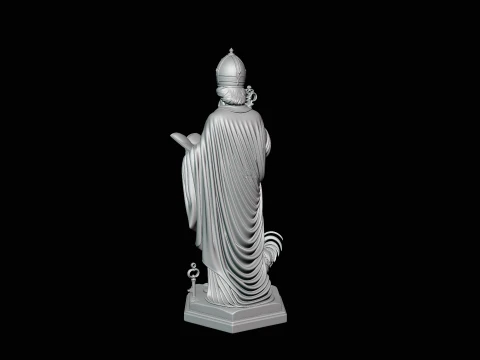 Saint Peter with Keys Statue Design 4 - 3D Print Model 3D Print Model
