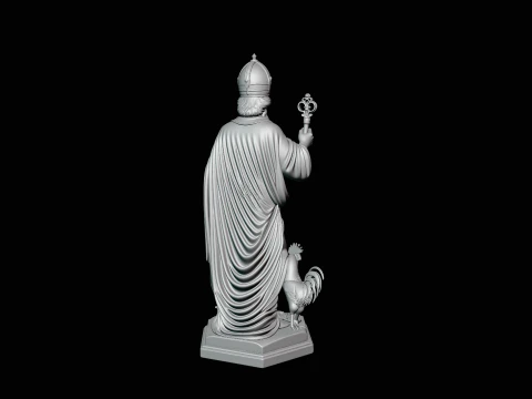 Saint Peter with Keys Statue Design 4 - 3D Print Model 3D Print Model