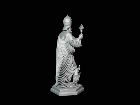 Saint Peter with Keys Statue Design 4 - 3D Print Model 3D Print Model