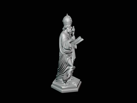 Saint Peter with Keys Statue Design 4 - 3D Print Model 3D Print Model