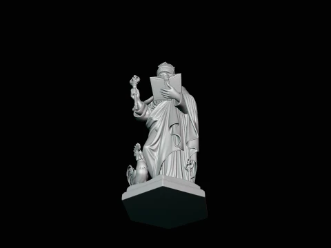Saint Peter with Keys Statue Design 4 - 3D Print Model 3D Print Model