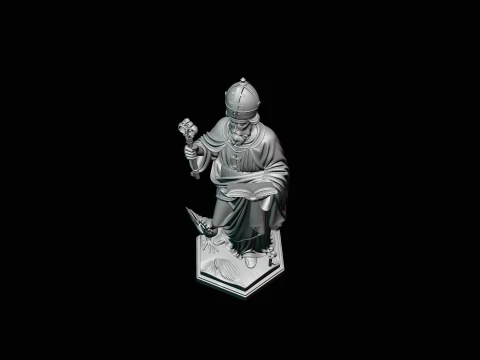 Saint Peter with Keys Statue Design 4 - 3D Print Model 3D Print Model