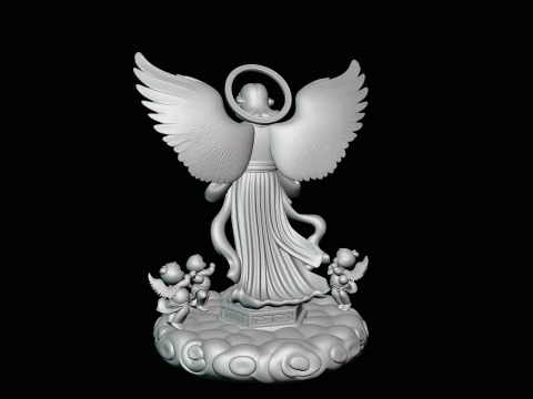 Guardian Angel Statue Design 3 - 3D Print Model 3D Print Model