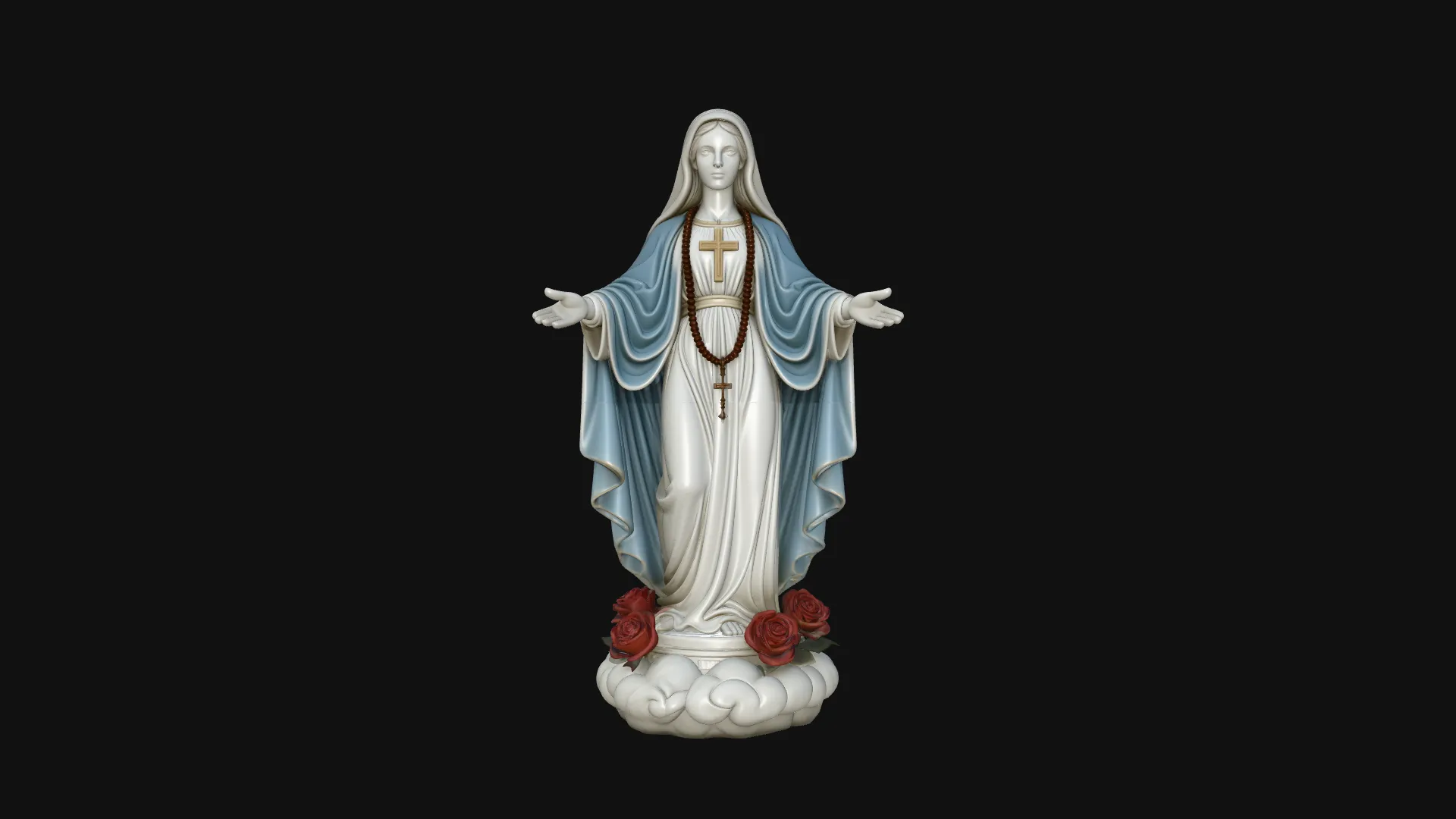 Our Lady of Grace Statue Design 5 - 3D Print Model 3D Print Model .c4d .max .obj .3ds .fbx .stl .blend 