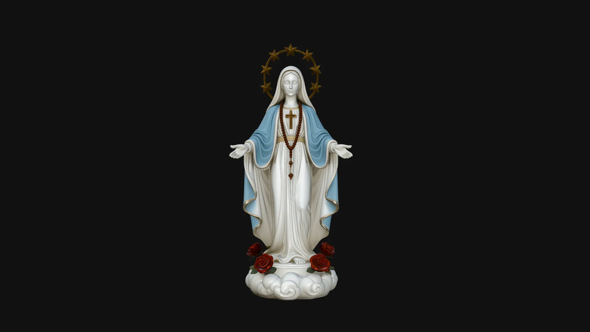 Our Lady of Grace Statue Design 6 - 3D Print Model 3D Print Model .c4d .max .obj .3ds .fbx .stl .blend 