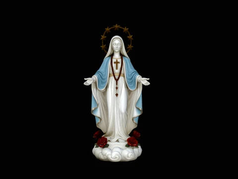 Our Lady of Grace Statue Design 6 - 3D Print Model 3D Baskı Modeli