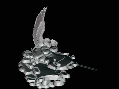 Chained Fallen Angel Statue Design 1 - 3D Print Model 3D Print Model