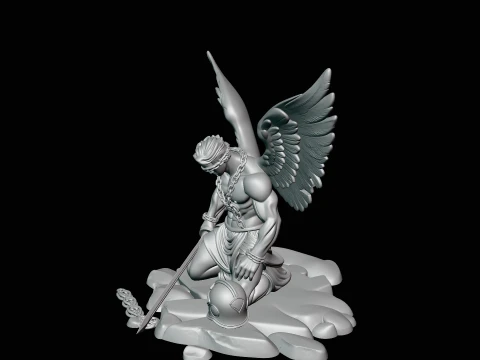 Chained Fallen Angel Statue Design 2 - 3D Print Model 3D Print Model