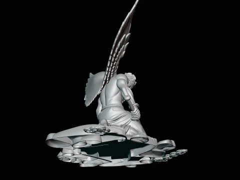 Chained Fallen Angel Statue Design 2 - 3D Print Model 3D Print Model