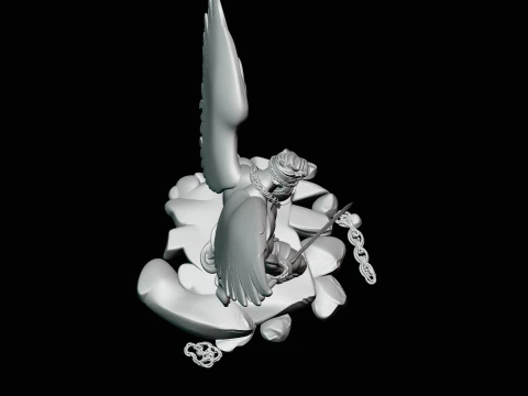 Chained Fallen Angel Statue Design 2 - 3D Print Model 3D Print Model