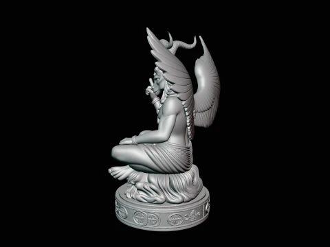 Baphomet on Skull Throne Statue Design 1 - 3D Print Model 3D Print Model