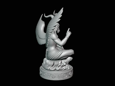 Baphomet on Skull Throne Statue Design 1 - 3D Print Model 3D Print Model