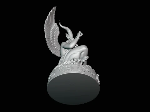 Baphomet on Skull Throne Statue Design 1 - 3D Print Model 3D Print Model