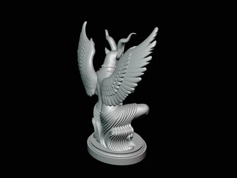 Baphomet on Skull Throne Statue Design 2 - 3D Print Model 3D Print Model