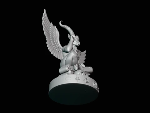 Baphomet on Skull Throne Statue Design 3 - 3D Print Model 3D Print Model