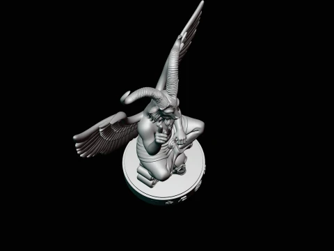 Baphomet on Skull Throne Statue Design 3 - 3D Print Model 3D Print Model