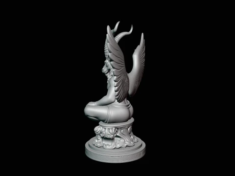 Baphomet on Skull Throne Statue Design 4 - 3D Print Model 3D Print Model