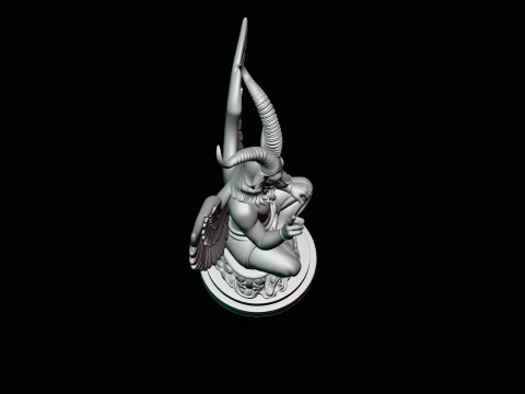 Baphomet on Skull Throne Statue Design 4 - 3D Print Model 3D Print Model