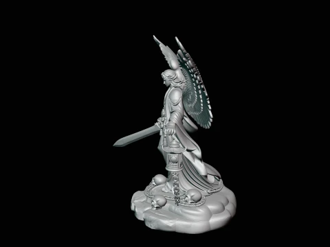 Angel of Death with Lantern Statue Design 2 - 3D Print Model 3D Print Model