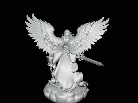 Angel of Death with Lantern Statue Design 2 - 3D Print Model 3D Print Model