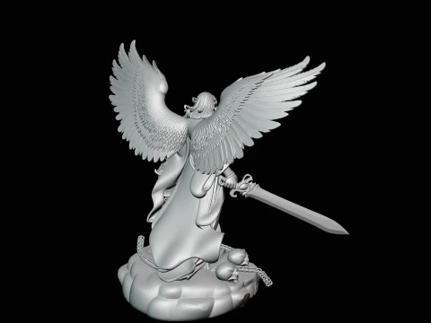 Angel of Death with Lantern Statue Design 2 - 3D Print Model 3D Print Model