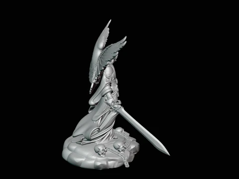 Angel of Death with Lantern Statue Design 2 - 3D Print Model 3D Print Model