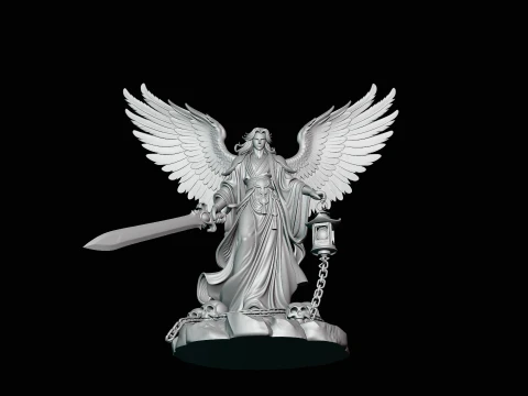 Angel of Death with Lantern Statue Design 2 - 3D Print Model 3D Print Model