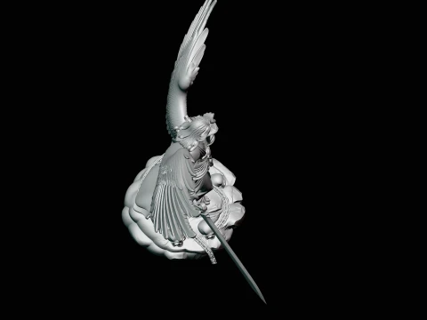 Angel of Death with Lantern Statue Design 2 - 3D Print Model 3D Print Model