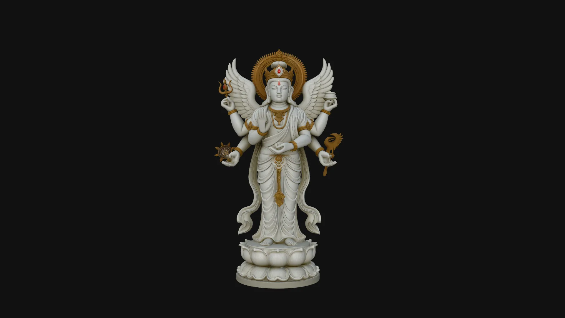 Multi-Armed Guanyin Statue Design 5 - 3D Print Model 3D Print Model .c4d .max .obj .3ds .fbx .stl .blend