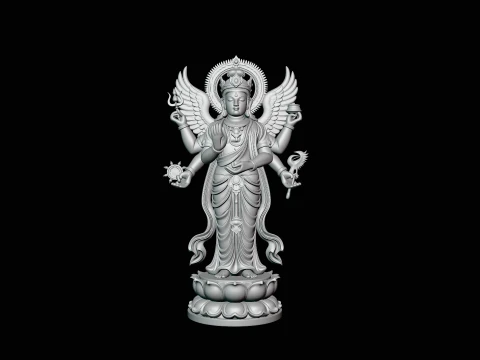 Multi-Armed Guanyin Statue Design 5 - 3D Print Model 3D Print Model