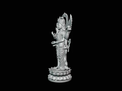 Multi-Armed Guanyin Statue Design 5 - 3D Print Model 3D Print Model
