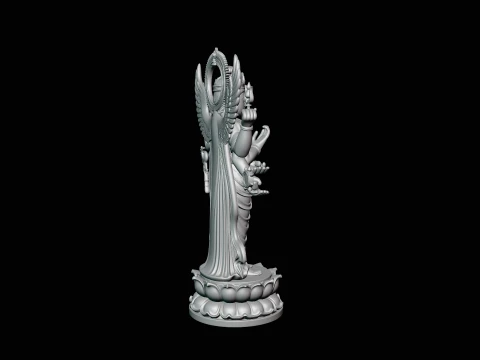 Multi-Armed Guanyin Statue Design 5 - 3D Print Model 3D Print Model