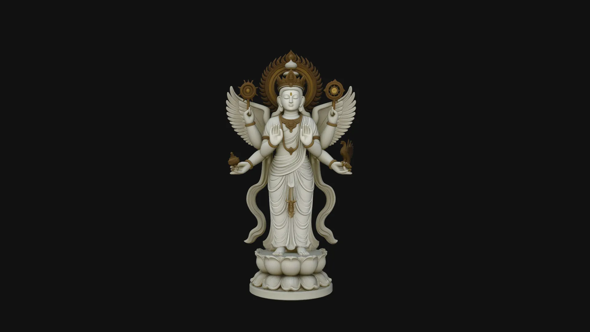 Multi-Armed Guanyin Statue Design 6 - 3D Print Model 3D Print Model .c4d .max .obj .3ds .fbx .stl .blend 