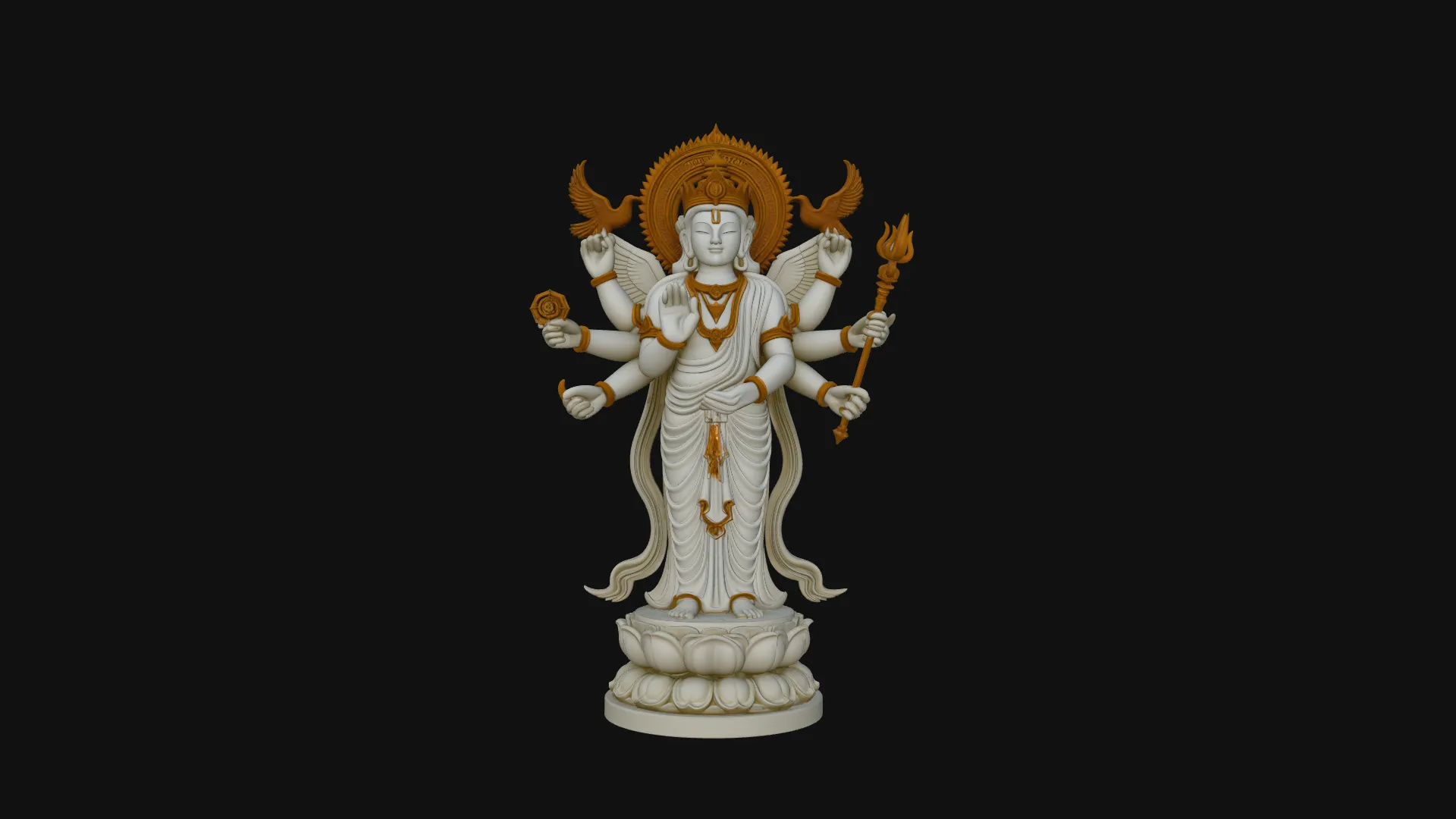 Multi-Armed Guanyin Statue Design 7 - 3D Print Model 3D Print Model .c4d .max .obj .3ds .fbx .stl .blend 
