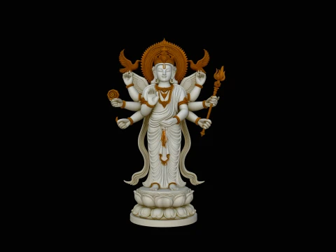 Multi-Armed Guanyin Statue Design 7 - 3D Print Model 3D Print Model