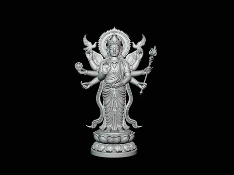 Multi-Armed Guanyin Statue Design 7 - 3D Print Model 3D Print Model