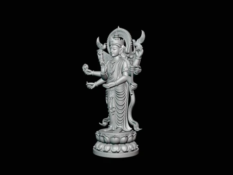 Multi-Armed Guanyin Statue Design 7 - 3D Print Model 3D Print Model