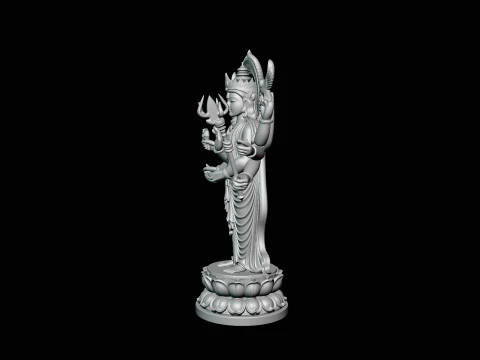 Multi-Armed Guanyin Statue Design 7 - 3D Print Model 3D Print Model