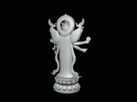 Multi-Armed Guanyin Statue Design 7 - 3D Print Model 3D Print Model
