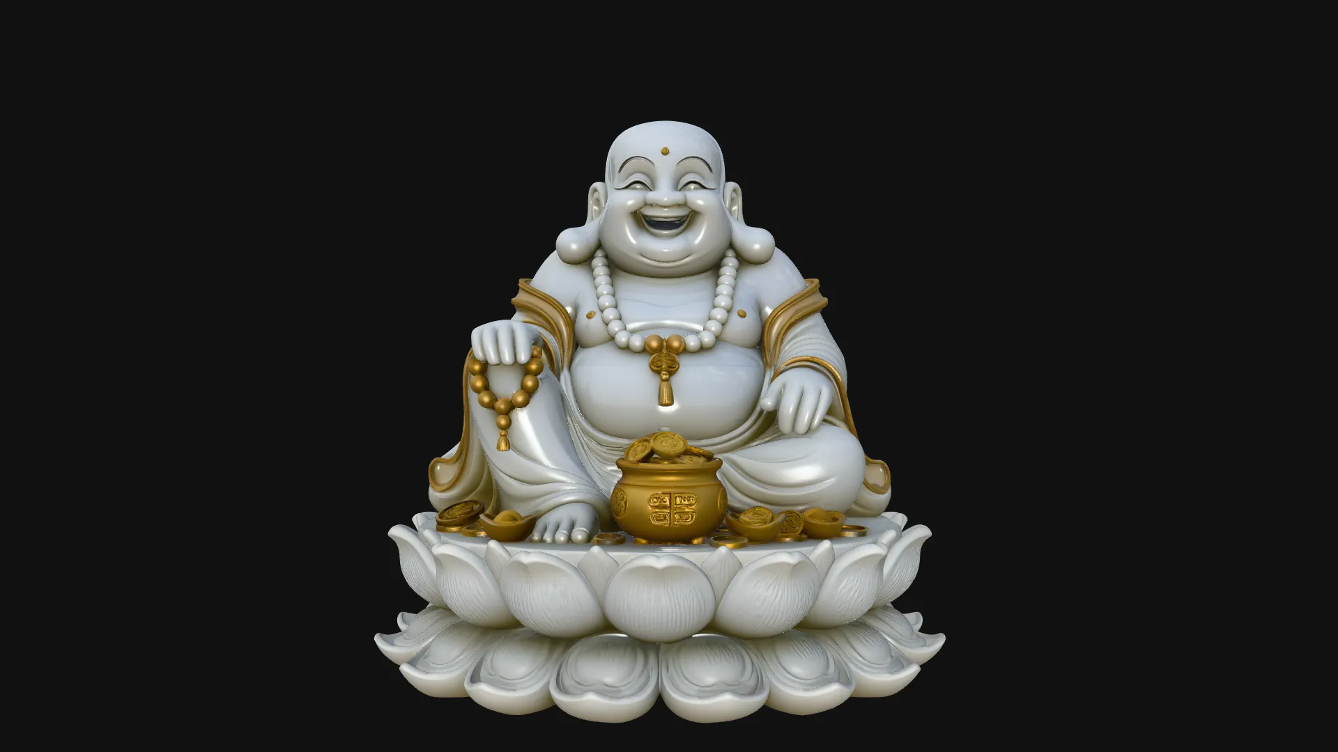 Laughing Buddha Statue Design 5 - 3D Print Model 3D Print Model .c4d .max .obj .3ds .fbx .stl .blend