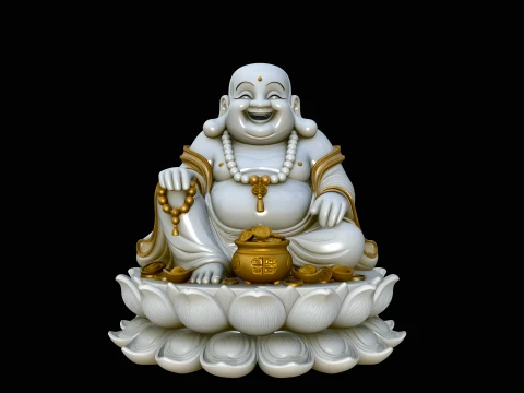 Laughing Buddha Statue Design 5 - 3D Print Model 3D Print Model