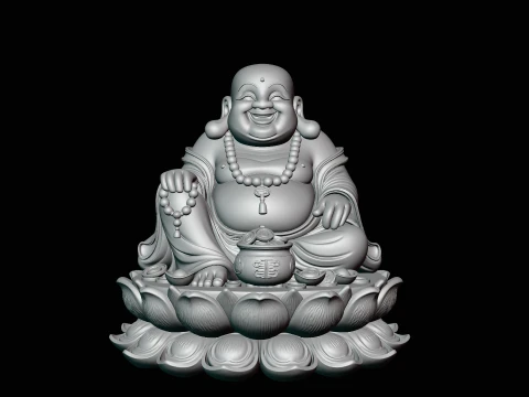 Laughing Buddha Statue Design 5 - 3D Print Model 3D Print Model