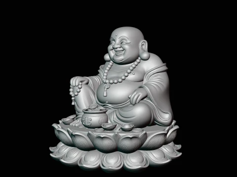 Laughing Buddha Statue Design 5 - 3D Print Model 3D Print Model