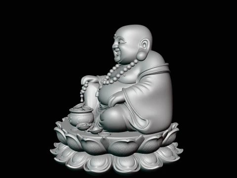 Laughing Buddha Statue Design 5 - 3D Print Model 3D Print Model