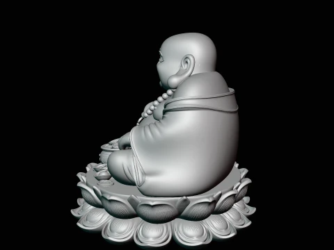 Laughing Buddha Statue Design 5 - 3D Print Model 3D Print Model