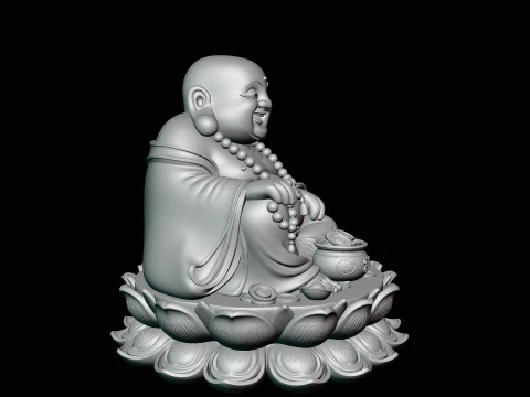 Laughing Buddha Statue Design 5 - 3D Print Model 3D Print Model