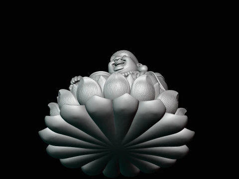 Laughing Buddha Statue Design 5 - 3D Print Model 3D Print Model