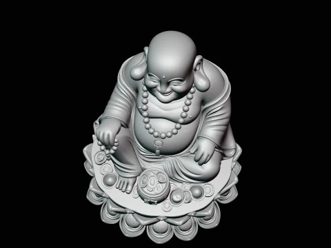 Laughing Buddha Statue Design 5 - 3D Print Model 3D Print Model