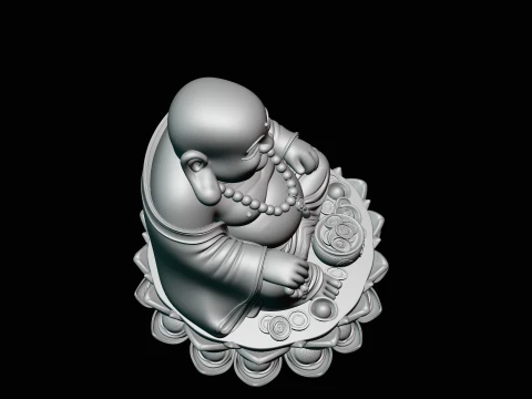 Laughing Buddha Statue Design 5 - 3D Print Model 3D Print Model